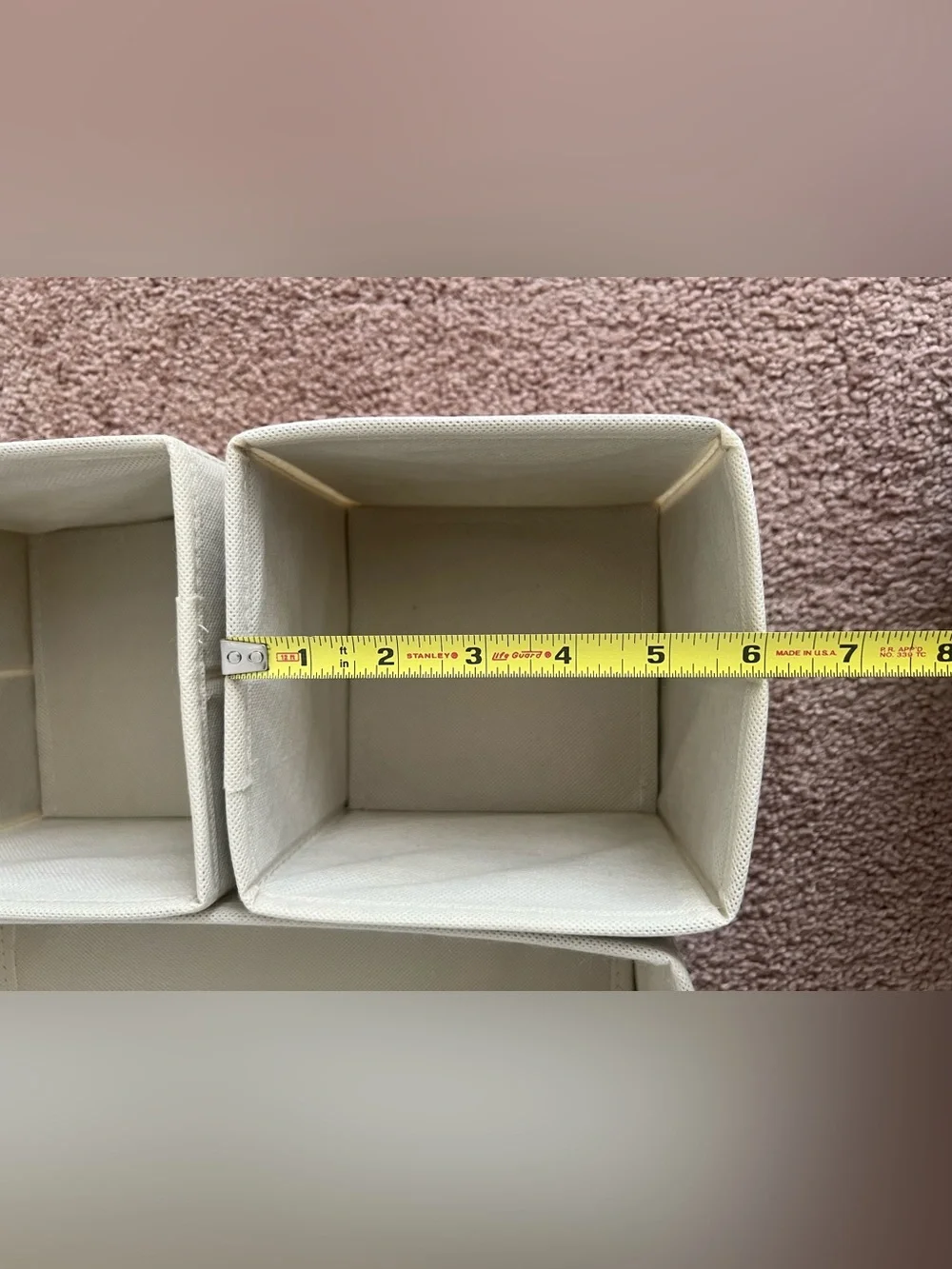 Canvas Storage Bin Set in Cream